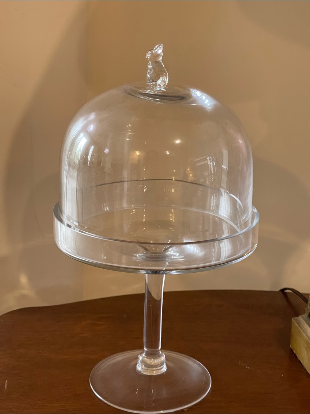Clear Glass Covered Cake Stand with Pedestal - Transparent